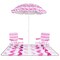 4-Piece Beach Umbrella Set with 2 Foldable Chairs and Picnic Blanket